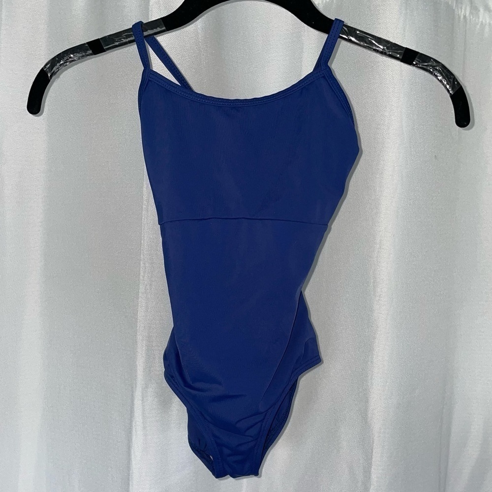 Balera Leotard Gymnastic Dancewear Solid Open Back Twist Bow Detail